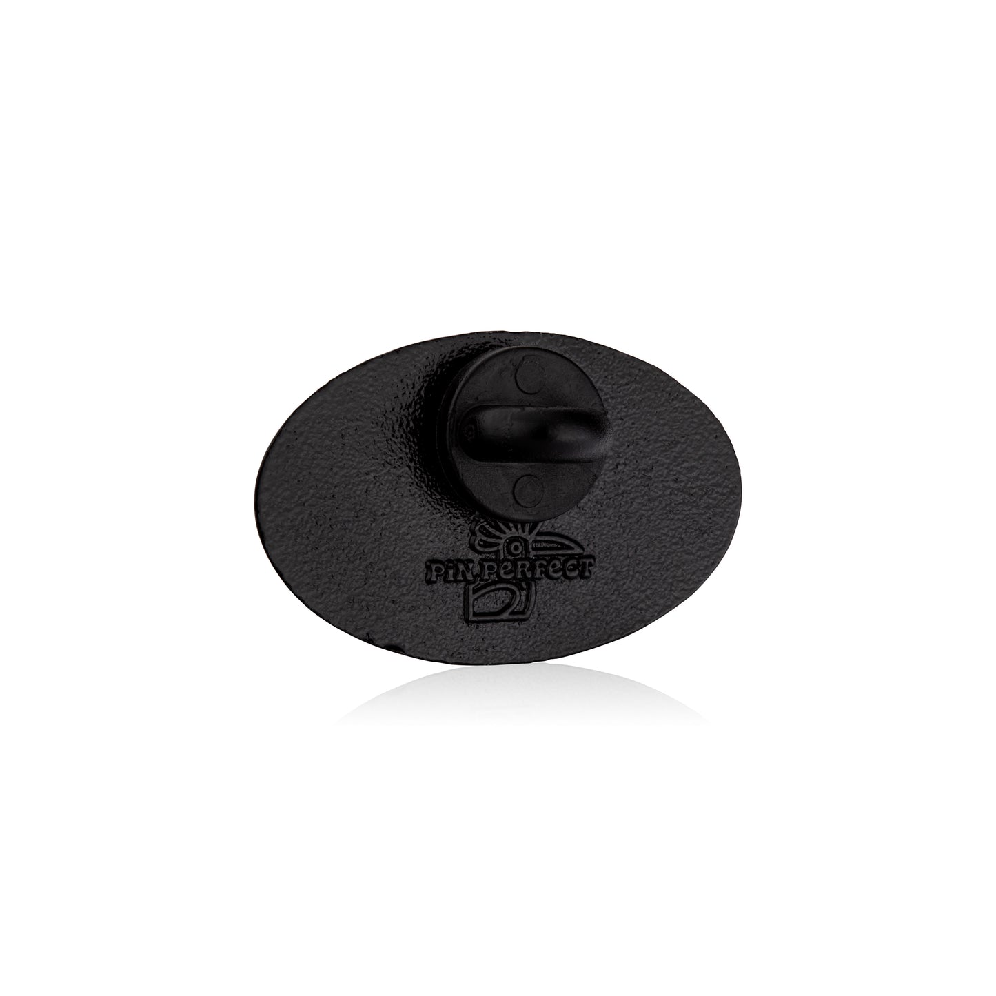 Black rubber duck with a visible brand logo on a white background