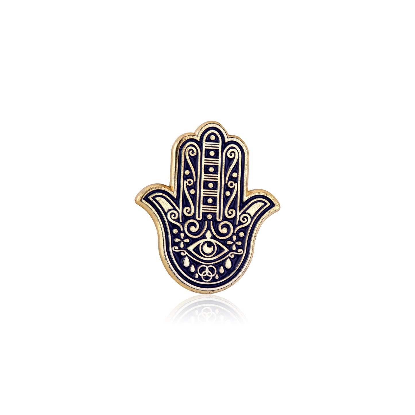 Decorative Hamsa hand pendant with intricate designs on a white background