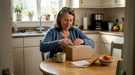 Donor opening a personalized thank-you gift