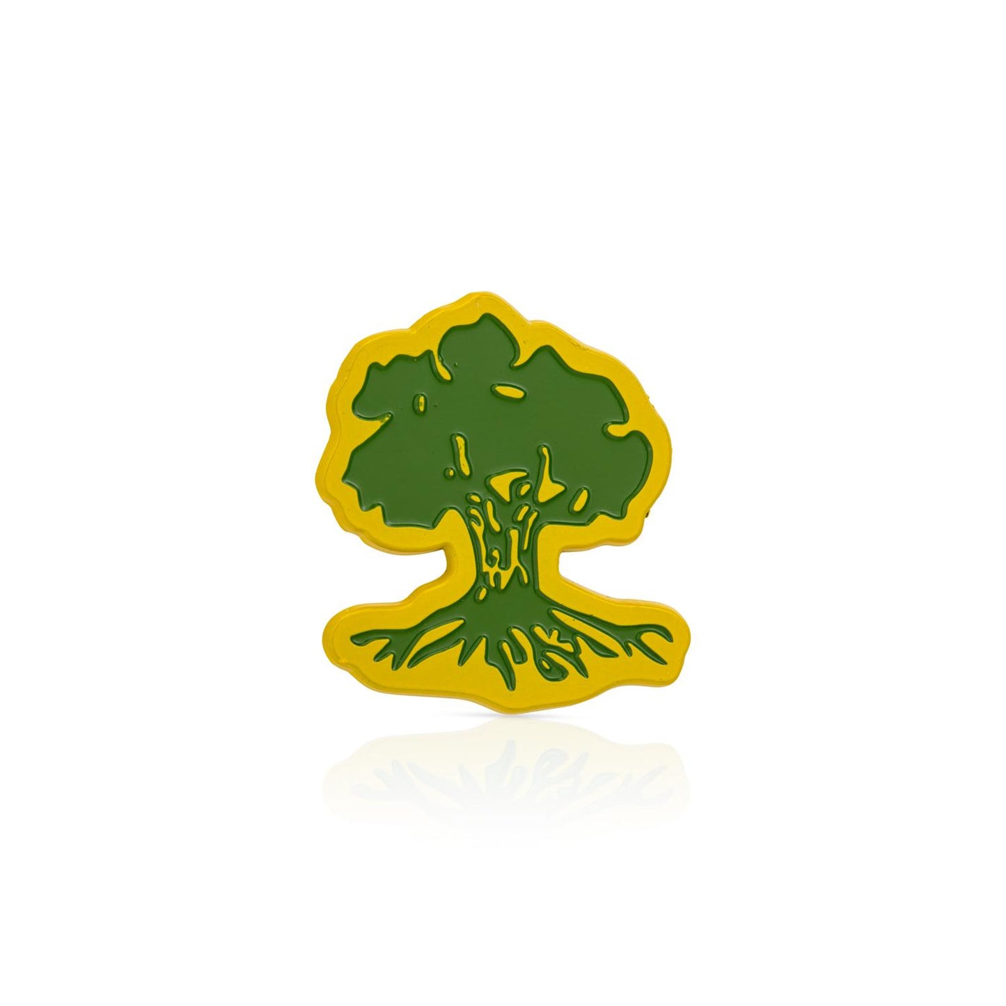 Green tree logo with yellow border on a white background