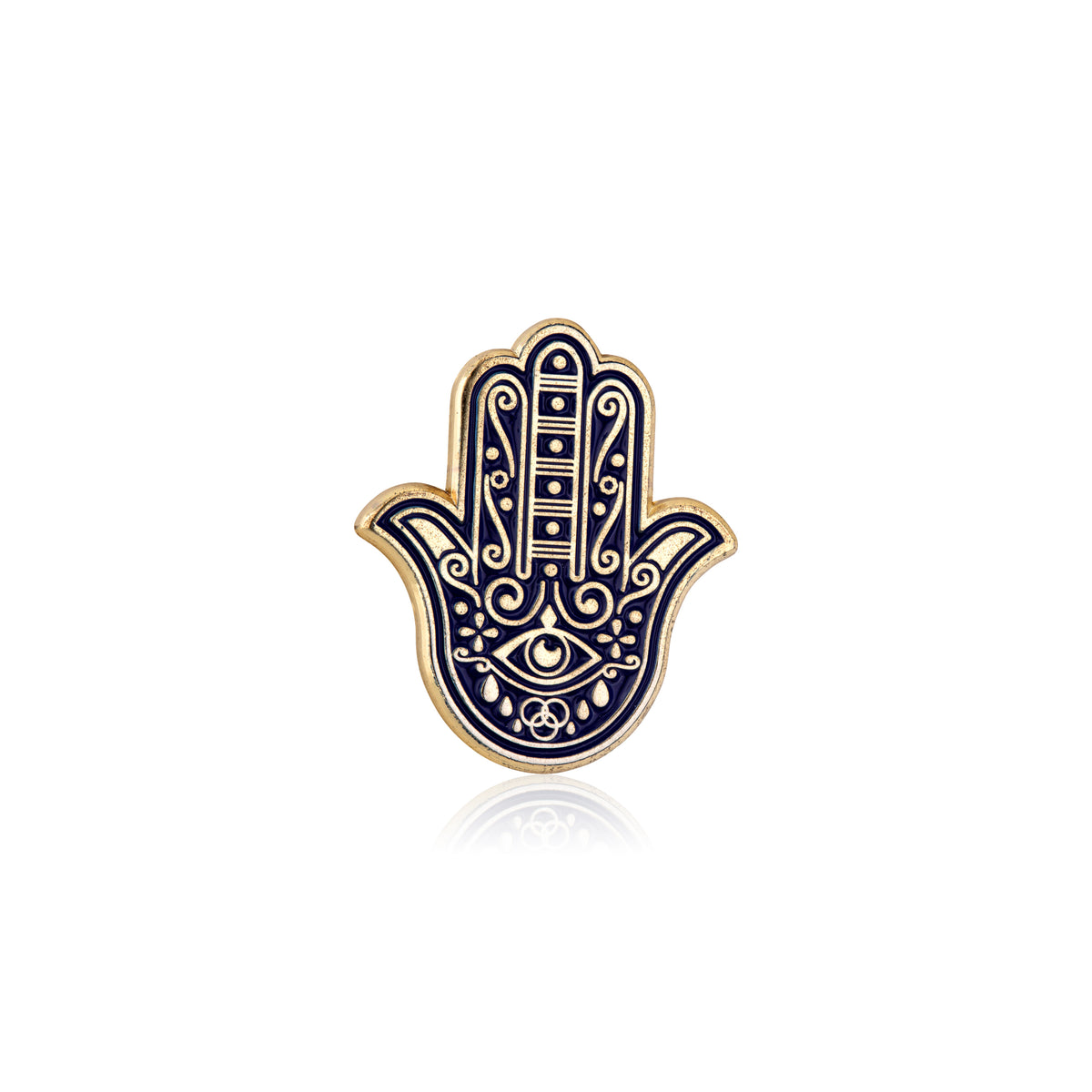 Decorative Hamsa hand pendant with intricate designs on a white background