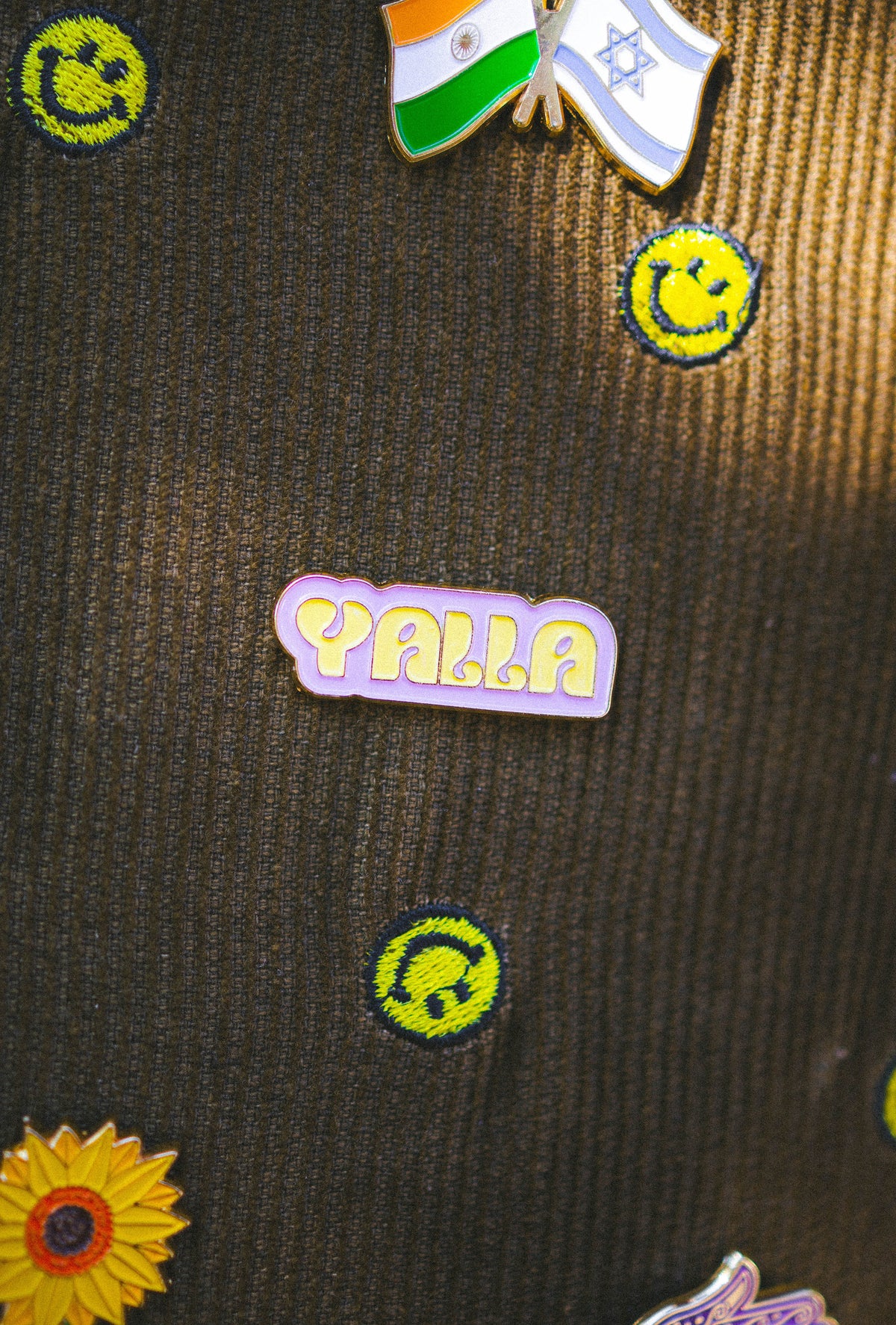 yalla pin on bag